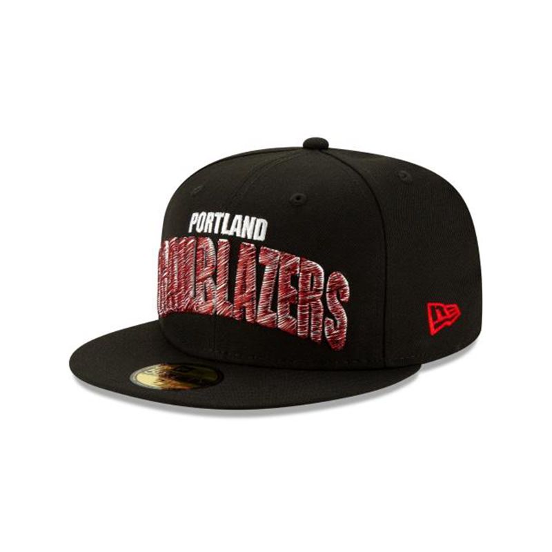 NBA Portland Trail Blazers Raised Threads 59Fifty Fitted (MLK8125) - Black New Era Caps